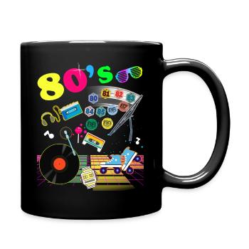 Vignettes Auto Année 80 Vintage Cassette - Mug uni - noir - Droite