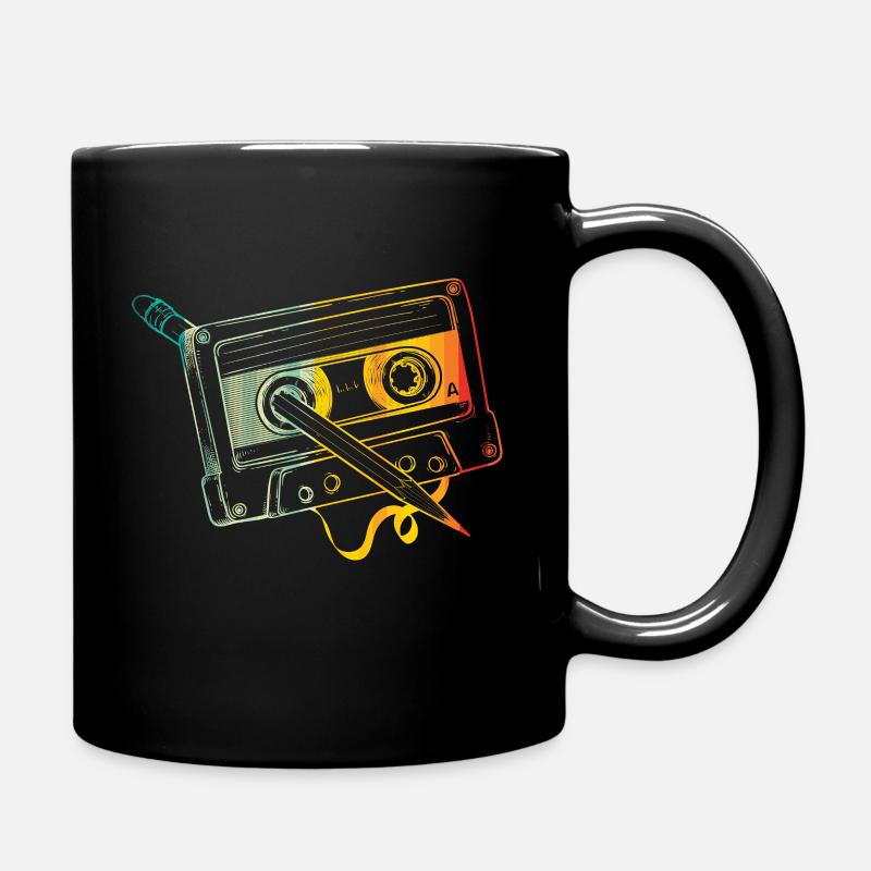 Kassette Retro Kostüm 80er & 90er Jahre - Tasse einfarbig - Schwarz