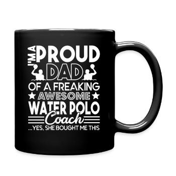 Water Polo Proud Dad Of Water Polo Coach - Full Colour Mug - black - Right