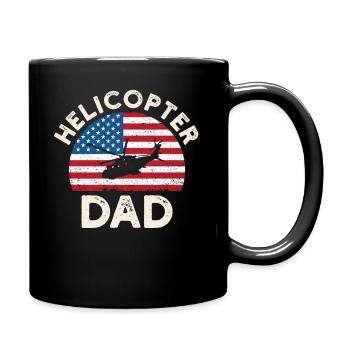 Helikopter-Vater Amerikanische Eltern - Tasse einfarbig - Schwarz - Rechts