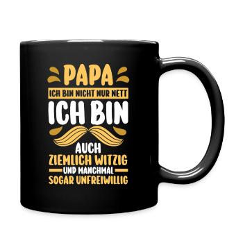 Vater Vatertag Papa - Tasse einfarbig - Schwarz - Rechts