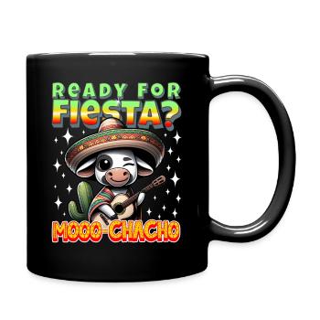 Chemise Fiesta avec jeu de mots amusant sur la vache - Mooo-chacho - Mug uni - noir - Droite