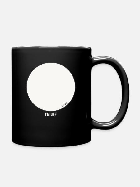 Leeres Kreis-Design - ich bin raus - Tasse einfarbig - Schwarz