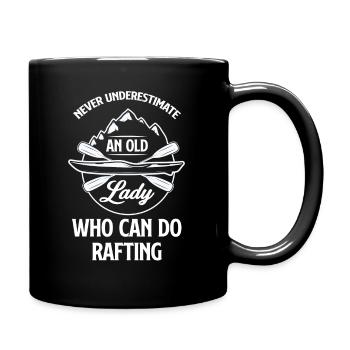 Ne sous-estimez jamais une vieille dame qui - Mug uni - noir - Droite