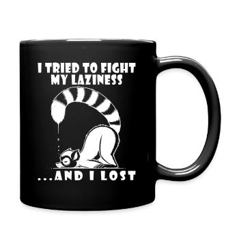 Lemur Morning Grouch Laziness Chilling Lazy Sleep - Full Colour Mug - black - Right