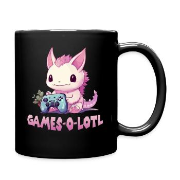 Axolotl Gamer T Kawaii Stuff Axolotl Otaku Axolotl - Tasse einfarbig - Schwarz - Rechts