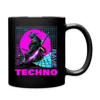 Techno Rave Electro Samourai Japon - Mug uni - noir - Droite