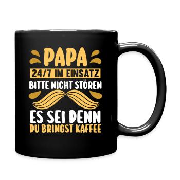 Vater Vatertag Papa - Tasse einfarbig - Schwarz - Rechts