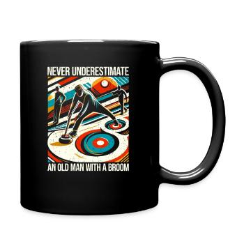 Ne sous-estimez jamais un vieil homme avec un balai - Mug uni - noir - Droite