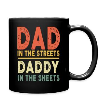 Papa Dans La Rue Papa Dans Les Draps Fête Des Pères - Mug uni - noir - Droite
