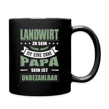 Landwirt Zu Sein Eine Ehre Papa Sein Unbezahlbar - Tasse einfarbig - Schwarz - Rechts