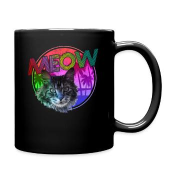 Cat Retro Funny Gift - Full Colour Mug - black - Right