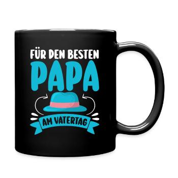 Vater Vatertag Papa - Tasse einfarbig - Schwarz - Rechts