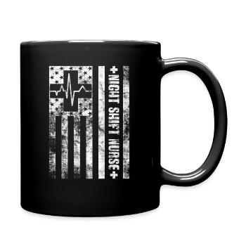 Infirmières du service des urgences Infirmière de nuit - Mug uni - noir - Droite