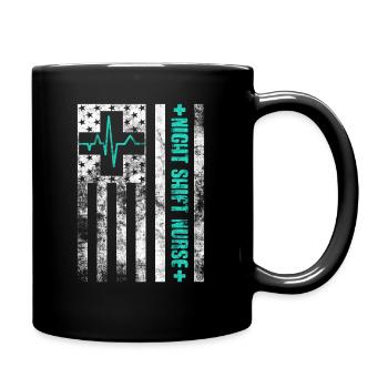 Emergency Department ICU Nurses Night Shift Nurse - Full Colour Mug - black - Right