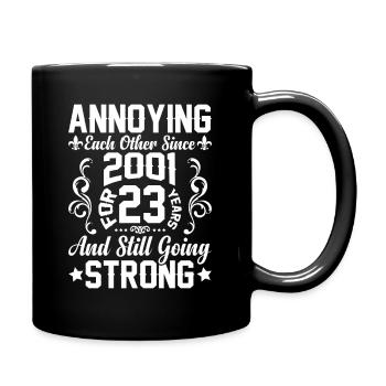 Relationship Marriage Anniversary - teasing each other since 2001 - Full Colour Mug - black - Right