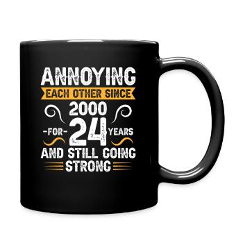 Beziehung Ehe Jubiläum - sich necken seit 2000 - Tasse einfarbig - Schwarz - Rechts