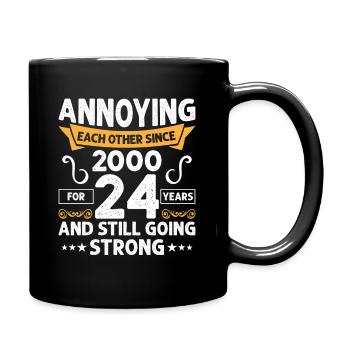Relationship Marriage Anniversary - teasing each other since 2000 - Full Colour Mug - black - Right