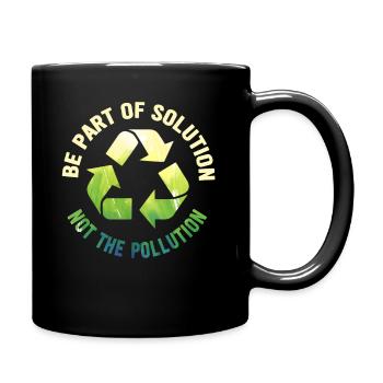 No Littering Anti Littering Earth Day - Full Colour Mug - black - Right