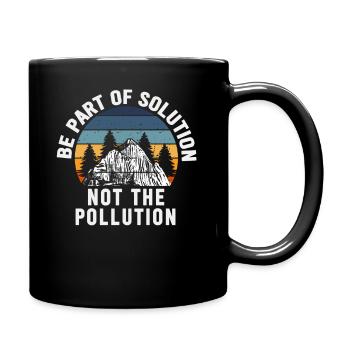 No Littering Anti Littering Earth Day - Full Colour Mug - black - Right