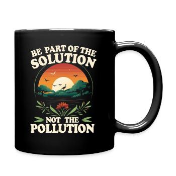 No Littering Anti Littering Earth Day - Full Colour Mug - black - Right