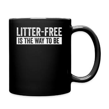 No Littering Anti Littering Earth Day - Full Colour Mug - black - Right