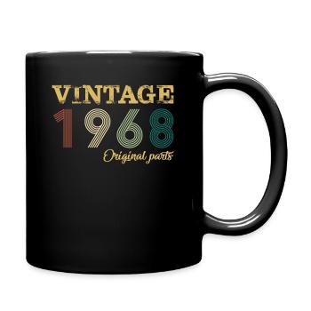 Vintage 1968 Original Parts Year Of Birth Birthday - Full Colour Mug - black - Right