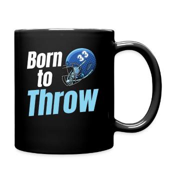Gardien de but de botté d’envoi de football Born To Quarterback - Mug uni - noir - Droite