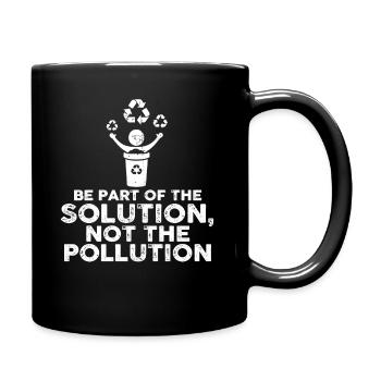 No Littering Anti Littering Earth Day - Full Colour Mug - black - Right