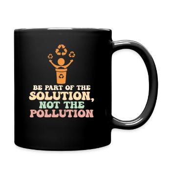 No Littering Anti Littering Earth Day - Full Colour Mug - black - Right