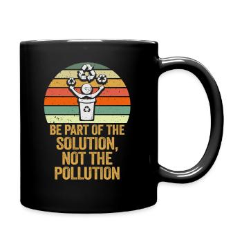 No Littering Anti Littering Earth Day - Full Colour Mug - black - Right