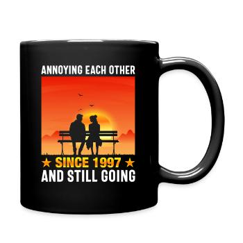 Relationship Marriage Anniversary - teasing each other since 1997 - Full Colour Mug - black - Right