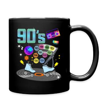 90er Jahre Vintage Auto Vignette Männer oder Frauen - Tasse einfarbig - Schwarz - Rechts