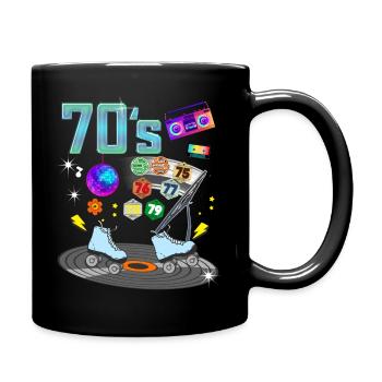 70er Jahre Vintage Auto Vignette Männer oder Frauen - Tasse einfarbig - Schwarz - Rechts