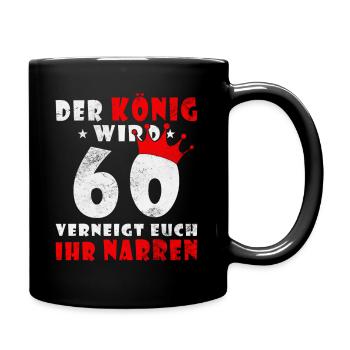 60 Krone 60 Geburtstag 60 Jahre - Tasse einfarbig - Schwarz - Rechts