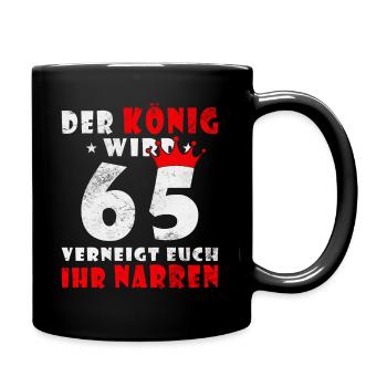 65. Geburtstag 65 Jähriger 65 Jahre - Tasse einfarbig - Schwarz - Rechts