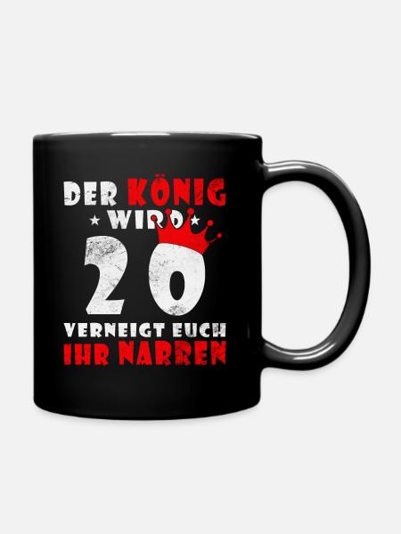 20 Krone 20. Geburtstag 20 Jahre - Tasse einfarbig - Schwarz