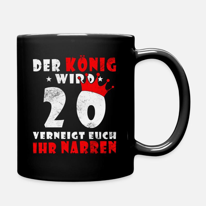 20 Krone 20. Geburtstag 20 Jahre - Tasse einfarbig - Schwarz