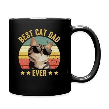 Best Cat Dad Ever - Katzendesign - Tasse einfarbig - Schwarz - Rechts