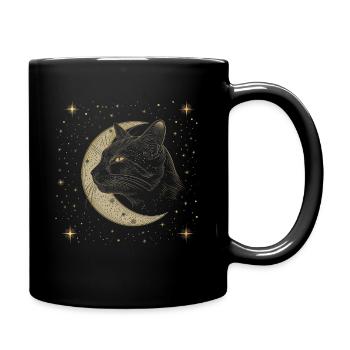 Black Cat Moon - Full Colour Mug - black - Right