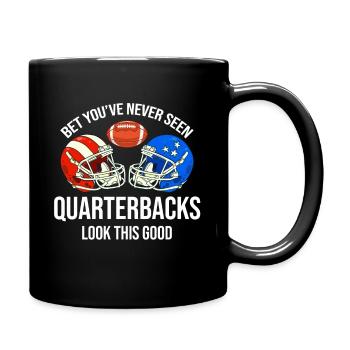 Je parie que vous n’avez jamais vu de quarts-arrières - Mug uni - noir - Droite