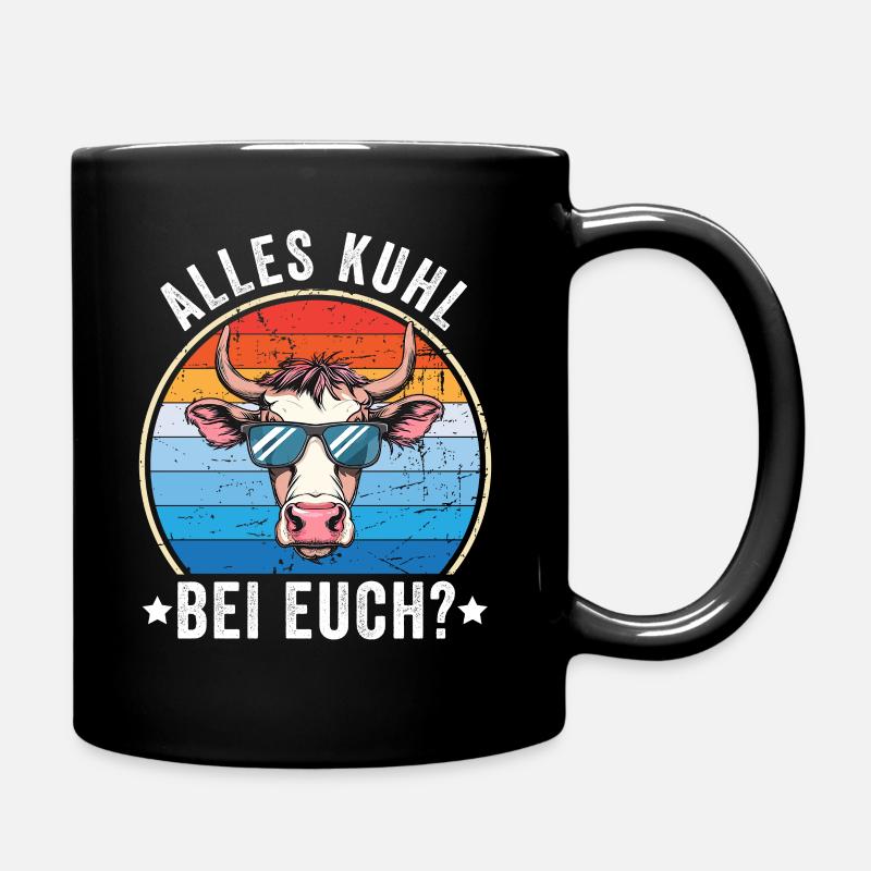 Alles Kuhl Bei Euch? - Kuhdesign - Tasse einfarbig - Schwarz