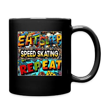 Eat sleep Speed skating repeat - Full Colour Mug - black - Right