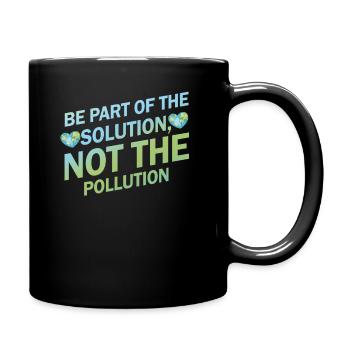 No Littering Anti Littering Earth Day - Full Colour Mug - black - Right