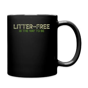 No Littering Anti Littering Earth Day - Full Colour Mug - black - Right