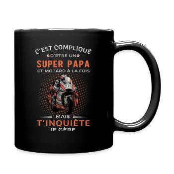 Moto Homme - Cadeau Papa Motard - Mug uni - noir - Droite
