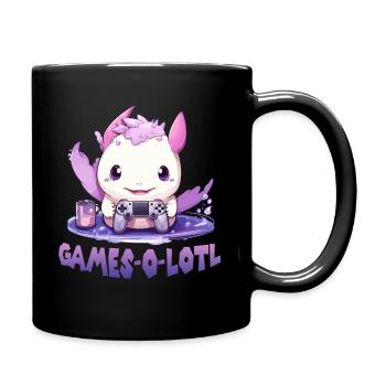 Axolotl tailed amphibian T Zocker Axolotl Kawaii - Full Colour Mug - black - Right