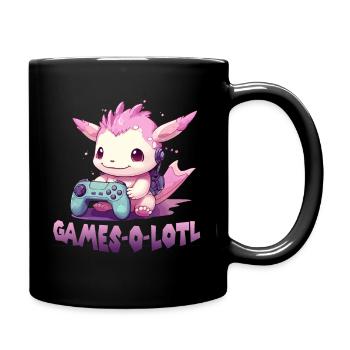Gamer Axolotl Anime Axolotl T für Gaming Fans - Tasse einfarbig - Schwarz - Rechts