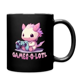 Axolotln T | Kawaii Stuff | Anime Axolotl Gamer - Tasse einfarbig - Schwarz - Rechts