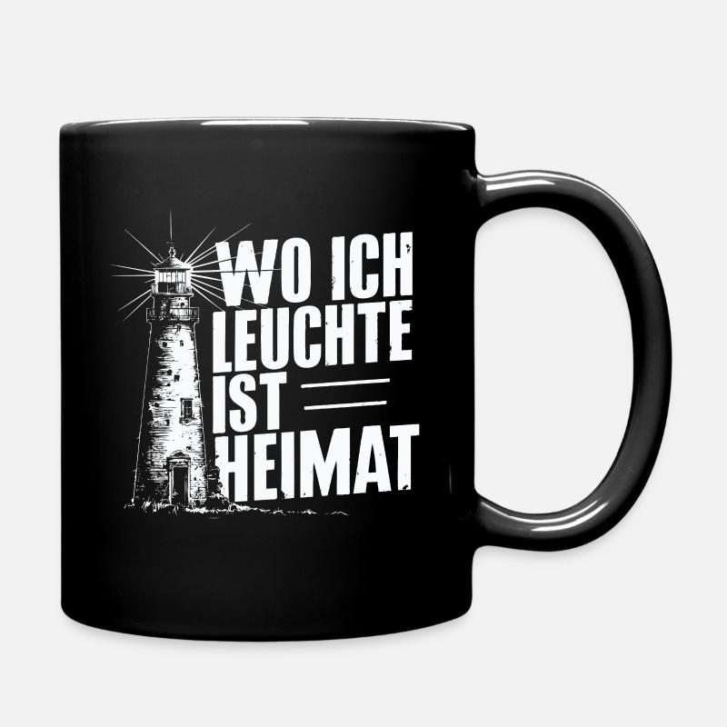 Der Leuchtturm, ein Zeichen der Küste und Heimat - Tasse einfarbig - Schwarz